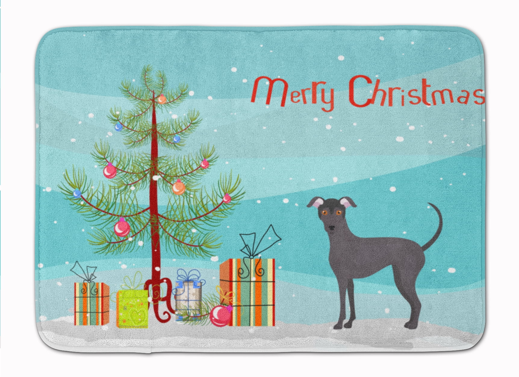 Argentine Pila Dog Christmas Tree Machine Washable Memory Foam Mat