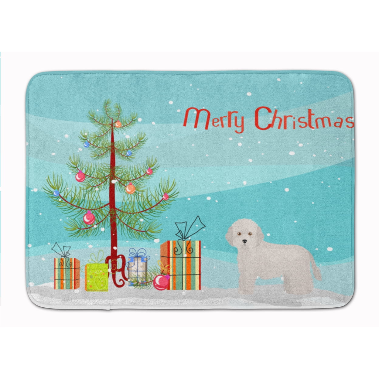 CK3449RUG Cyprus Poodle Christmas Tree Machine Washable Memory Foam Mat