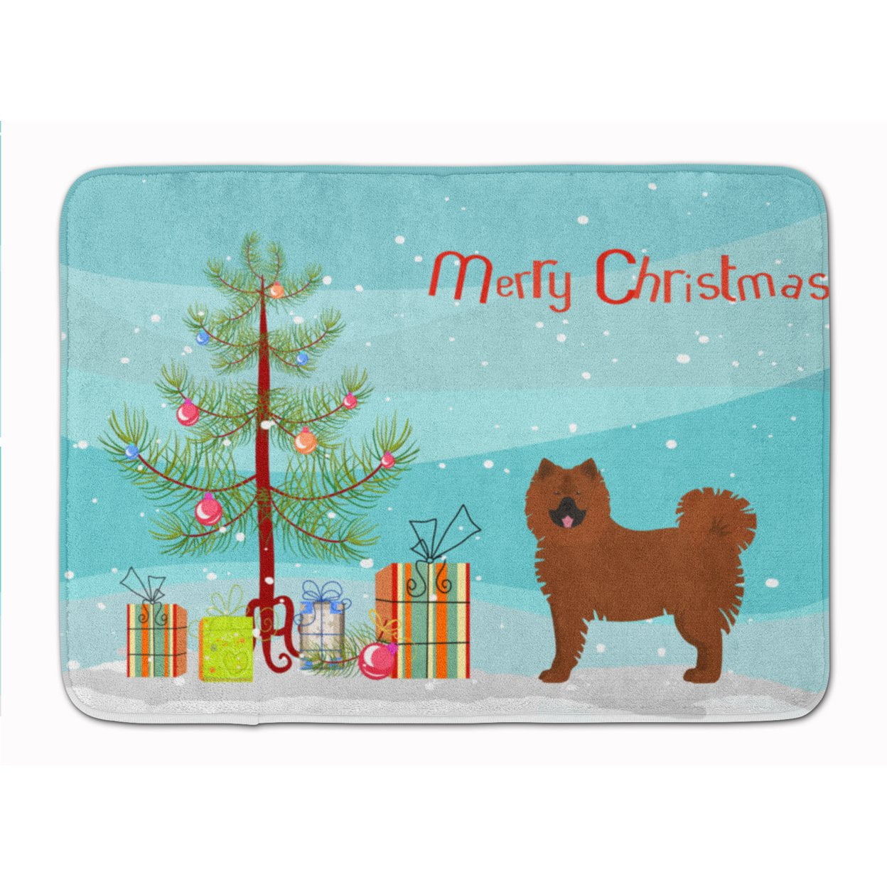 Eurasier or Eurasian Dog Christmas Tree Machine Washable Memory Foam Mat
