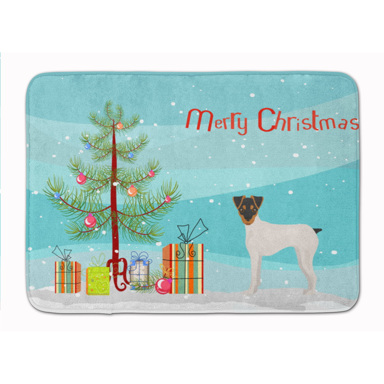 CK3464RUG Japanese Terrier Christmas Tree Machine Washable Memory Foam Mat