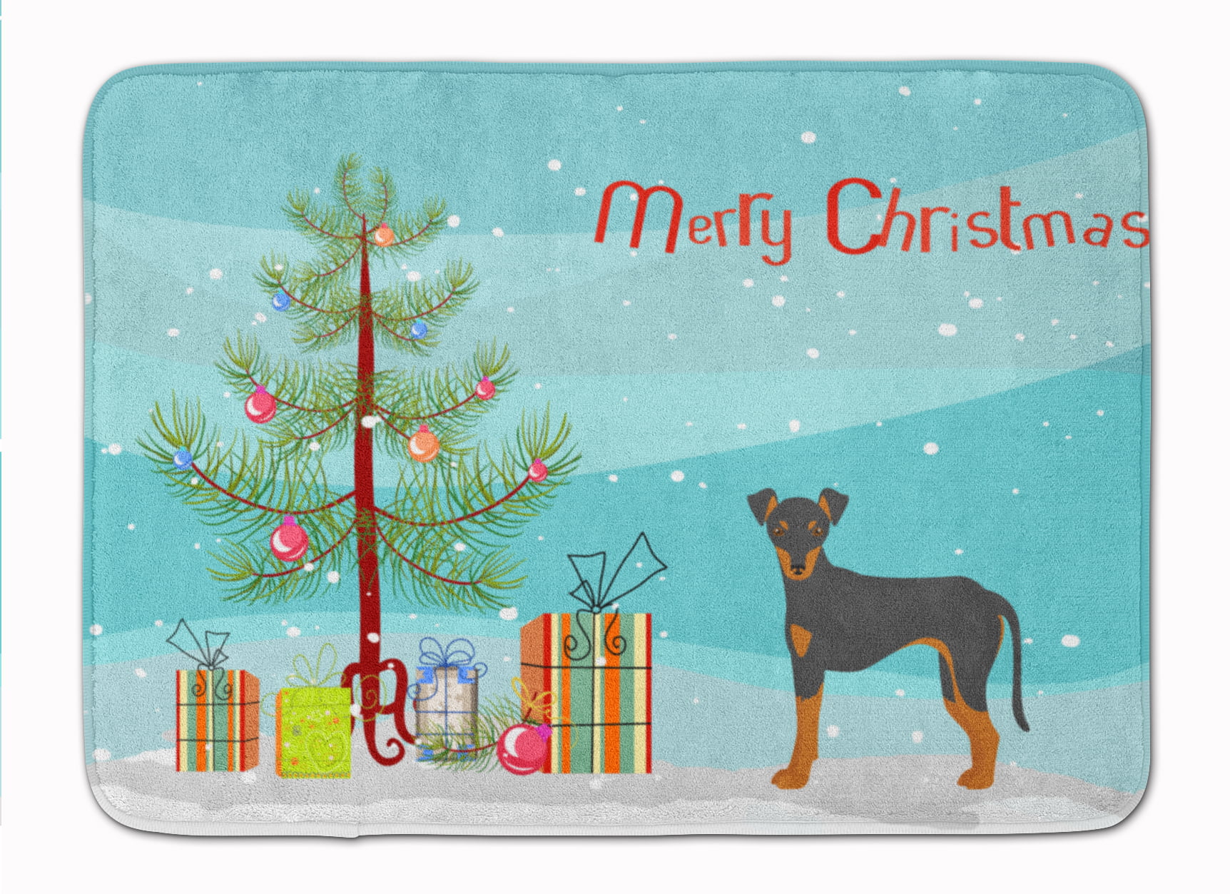 CK3472RUG Manchester Terrier Christmas Tree Machine Washable Memory Foam Mat
