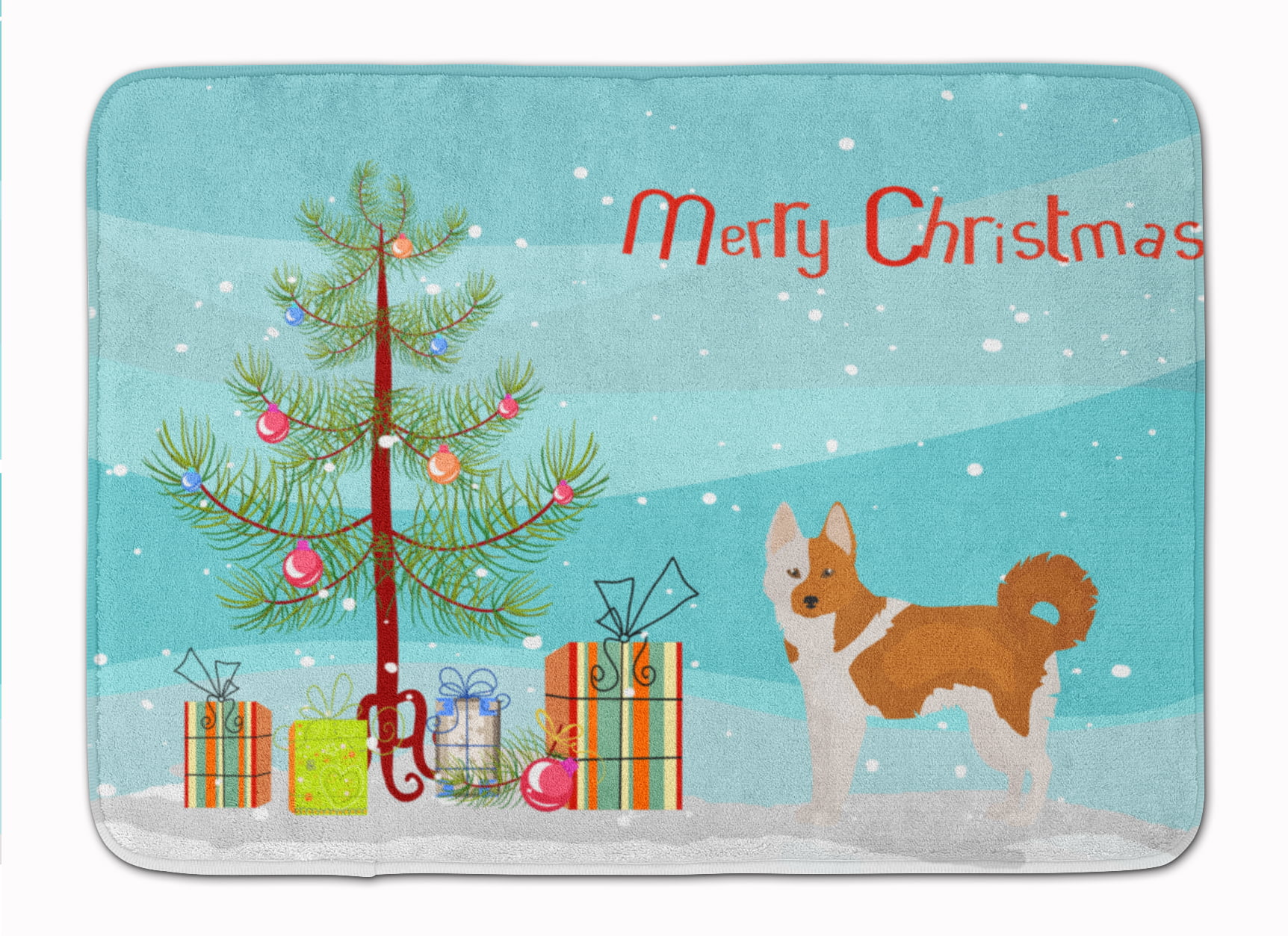 CK3475RUG Nordic Spitz Christmas Tree Machine Washable Memory Foam Mat