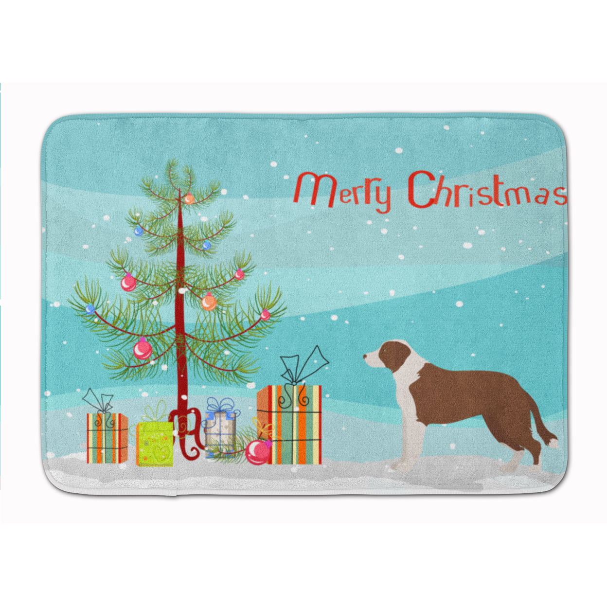 CK3807RUG Borador Christmas Tree Machine Washable Memory Foam Mat
