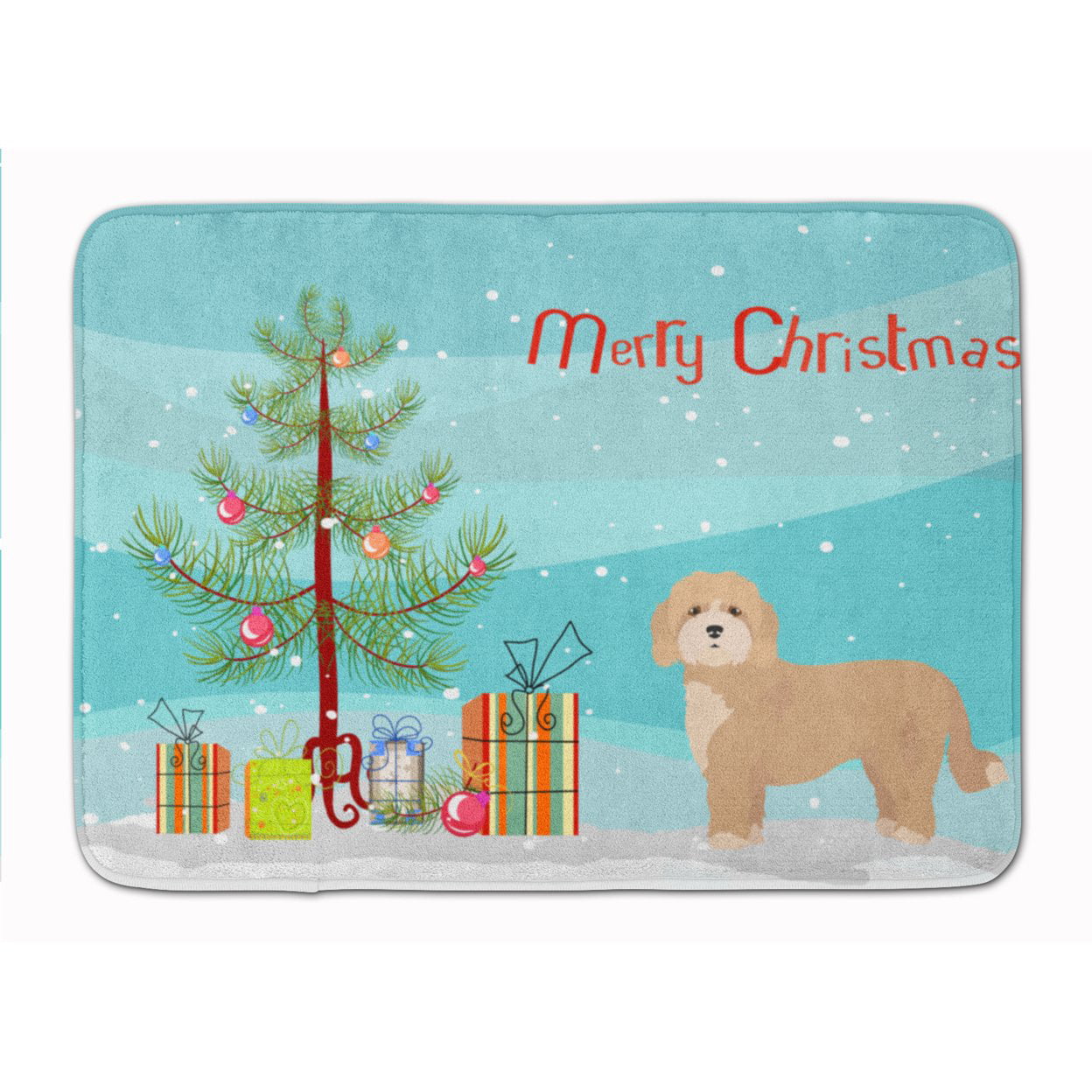 CK3810RUG Cavachon Christmas Tree Machine Washable Memory Foam Mat