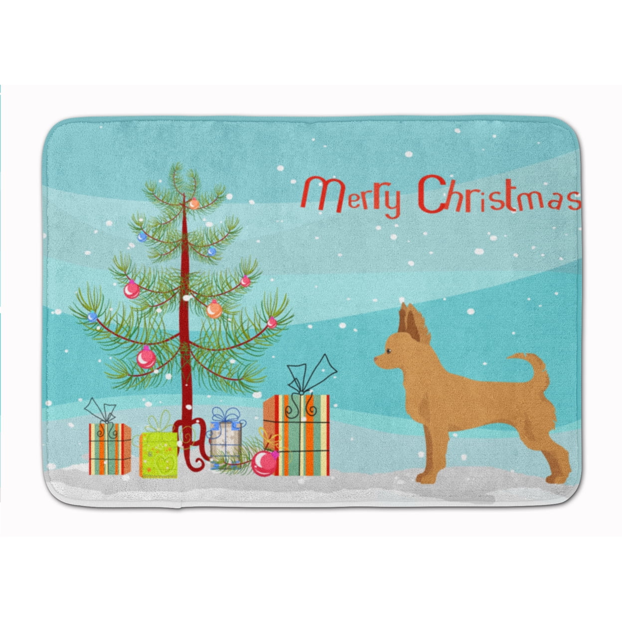 CK3814RUG Tan Chion Christmas Tree Machine Washable Memory Foam Mat