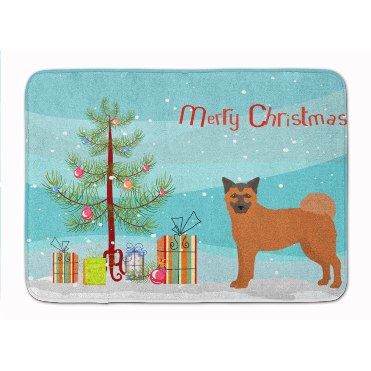 CK3819RUG Chow Shepherd Christmas Tree Machine Washable Memory Foam Mat