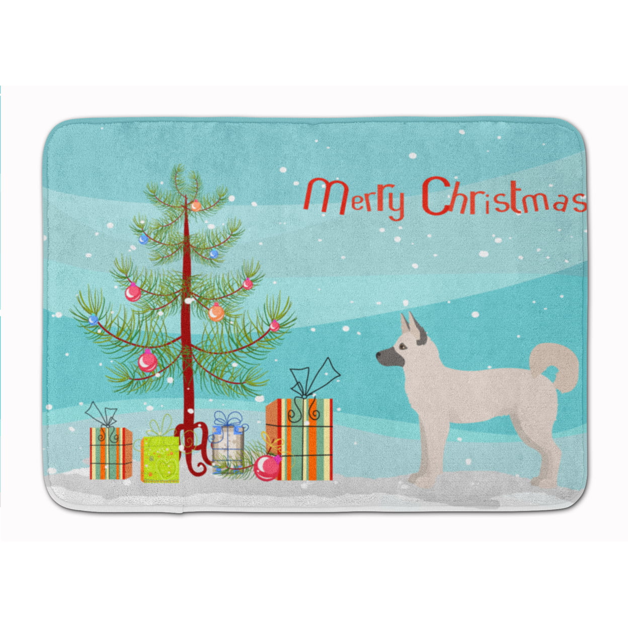 CK3830RUG Gerberian Shepsky Christmas Tree Machine Washable Memory Foam Mat