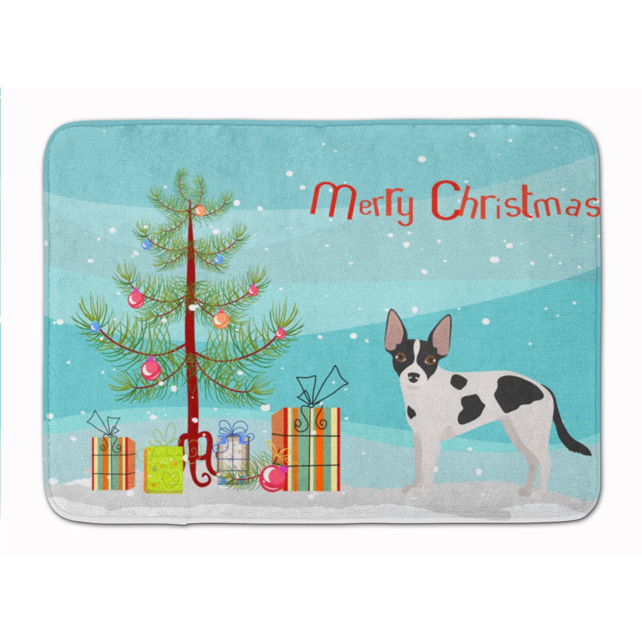CK3843RUG Jackhuahua Christmas Tree Machine Washable Memory Foam Mat
