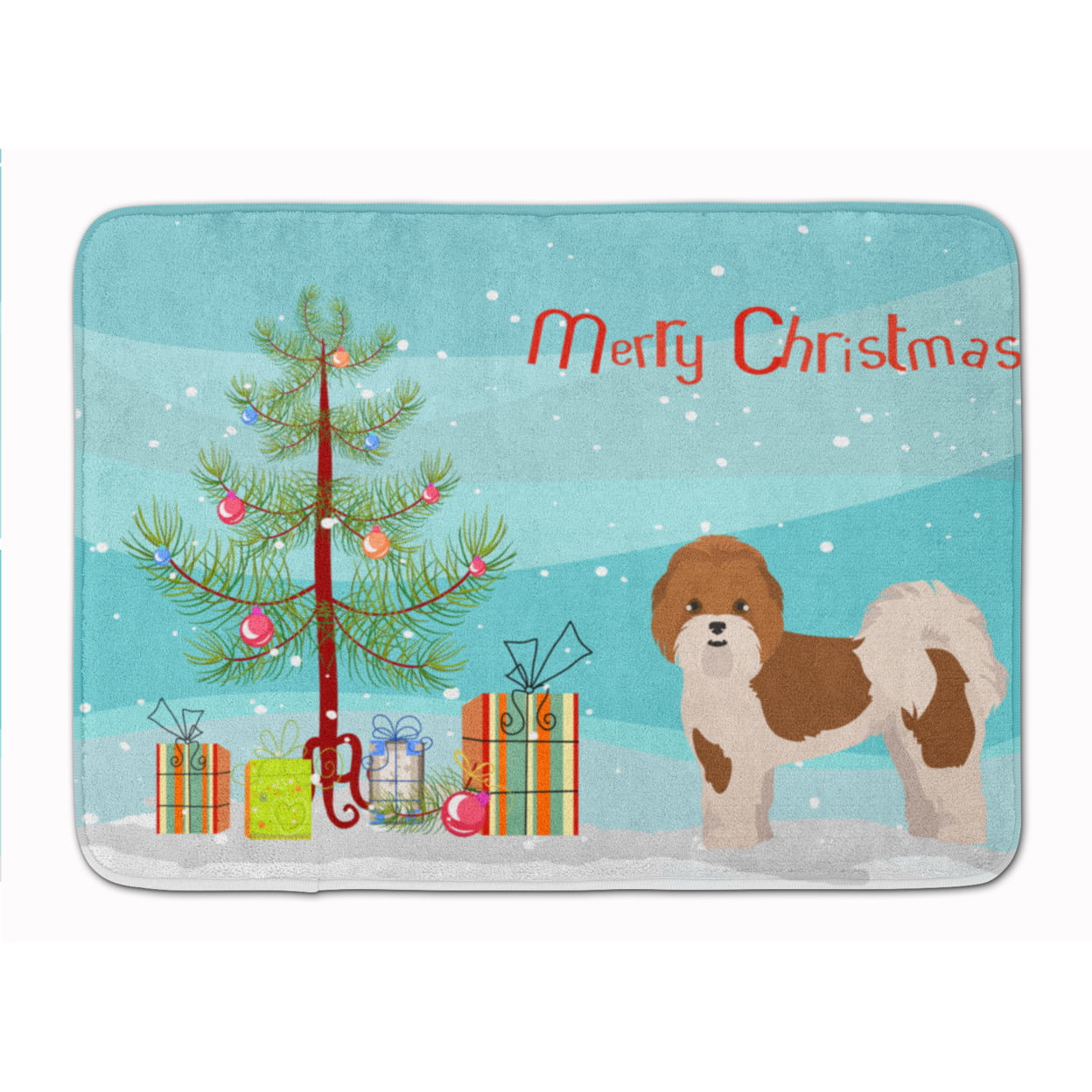 CK3853RUG Mal-Shi Christmas Tree Machine Washable Memory Foam Mat