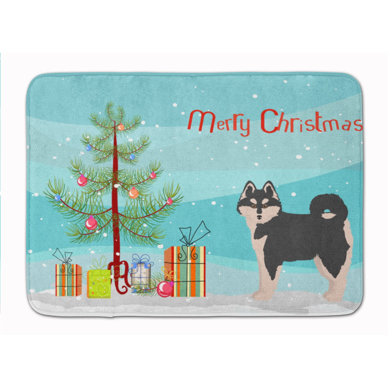 CK3861RUG Pomsky No.1 Christmas Tree Machine Washable Memory Foam Mat