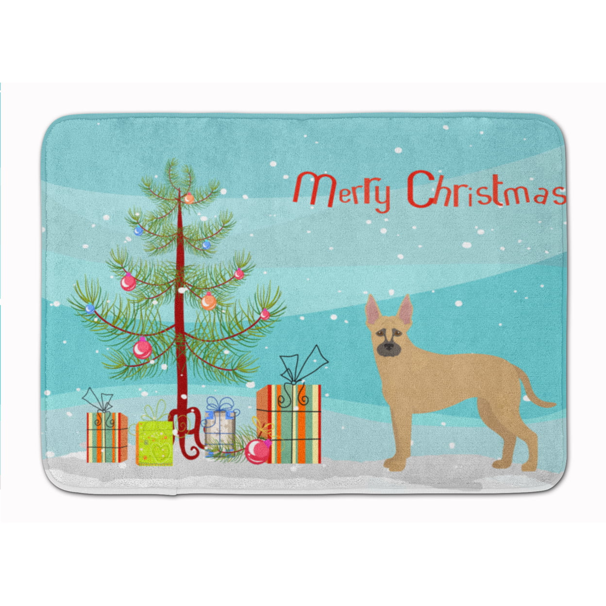 CK3870RUG Shepherd Pit Mix No.2 Christmas Tree Machine Washable Memory Foam Mat