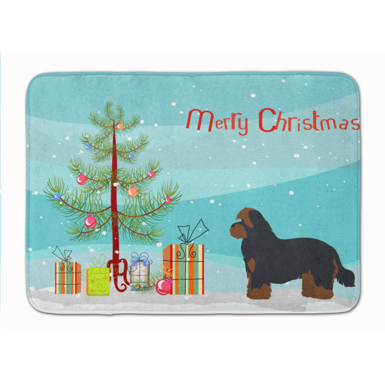 CK3875RUG Shorkie No.1 Christmas Tree Machine Washable Memory Foam Mat