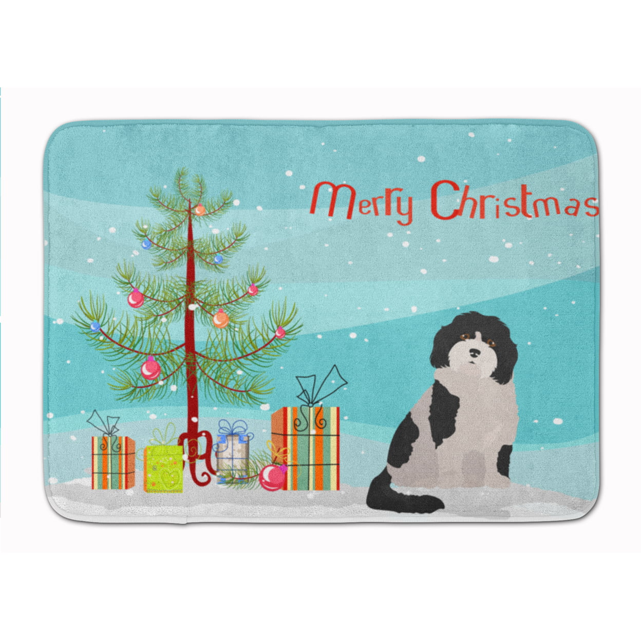 CK3888RUG Cavachon No.3 Christmas Tree Machine Washable Memory Foam Mat