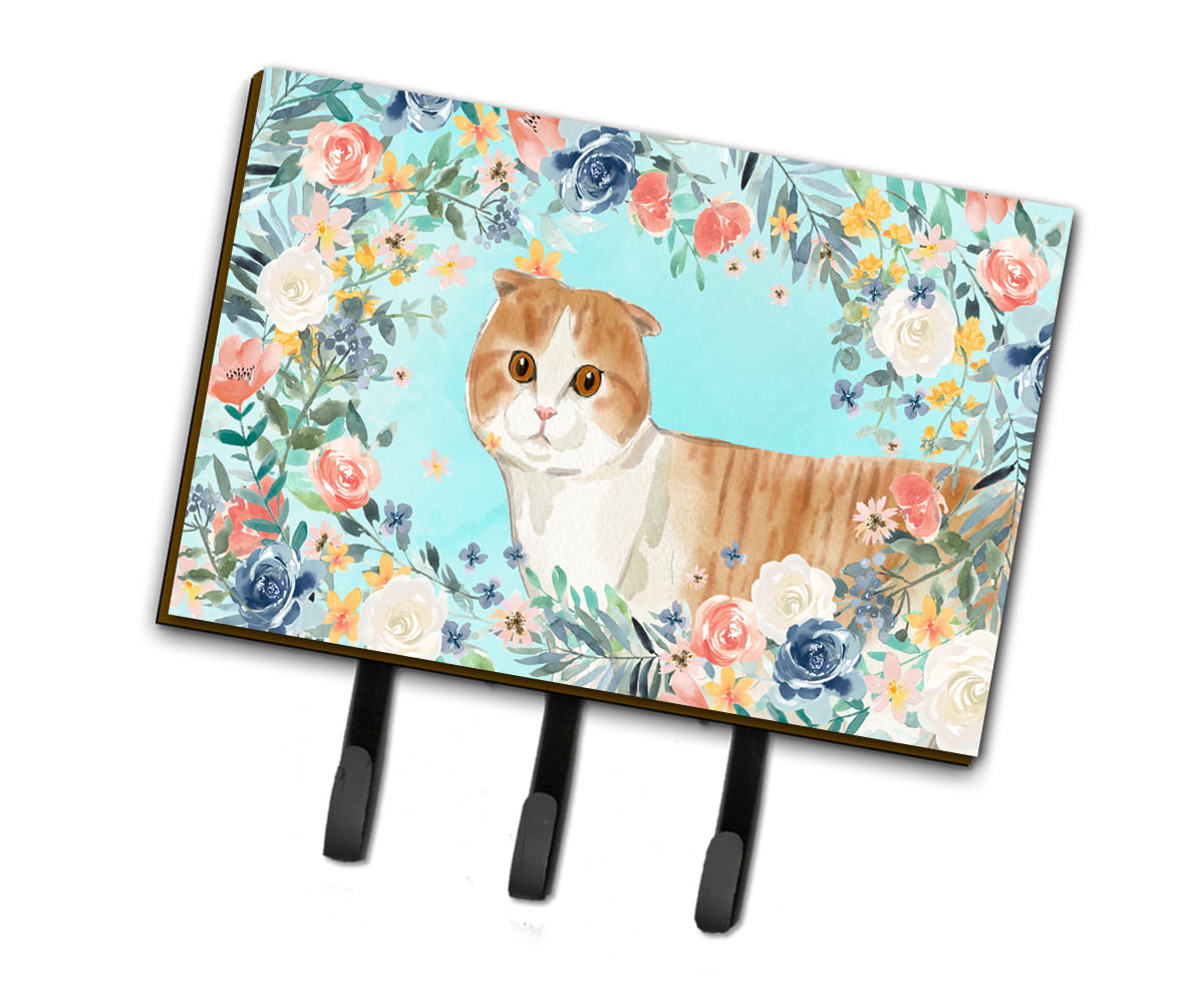 Scottish Fold Spring Flowers Leash or Key Holder