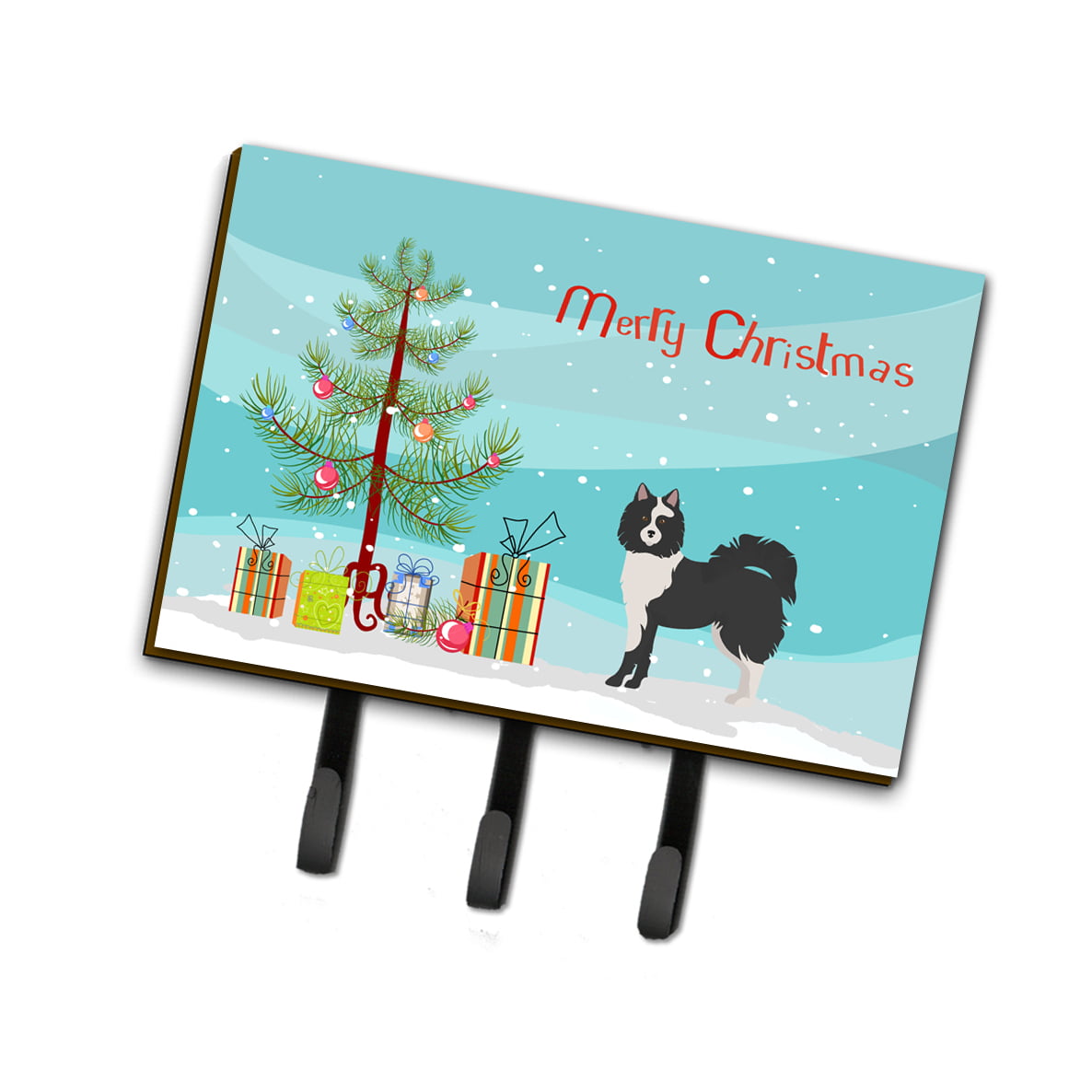 CK3452TH68 Black & White Elo Dog Christmas Tree Leash or Key Holder