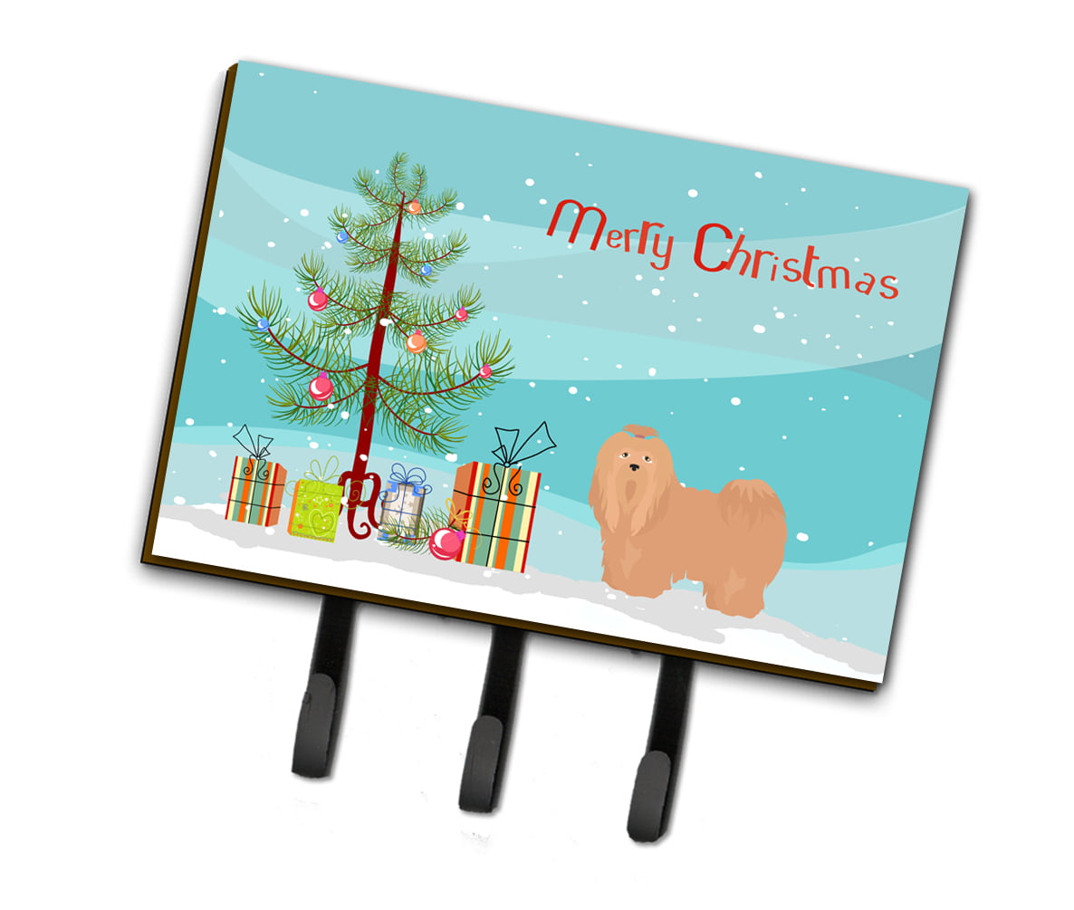 CK3468TH68 Tan Lhasa Apso Christmas Tree Leash or Key Holder