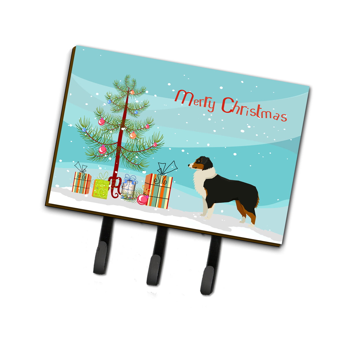 CK3516TH68 Australian Shepherd Christmas Tree Leash or Key Holder