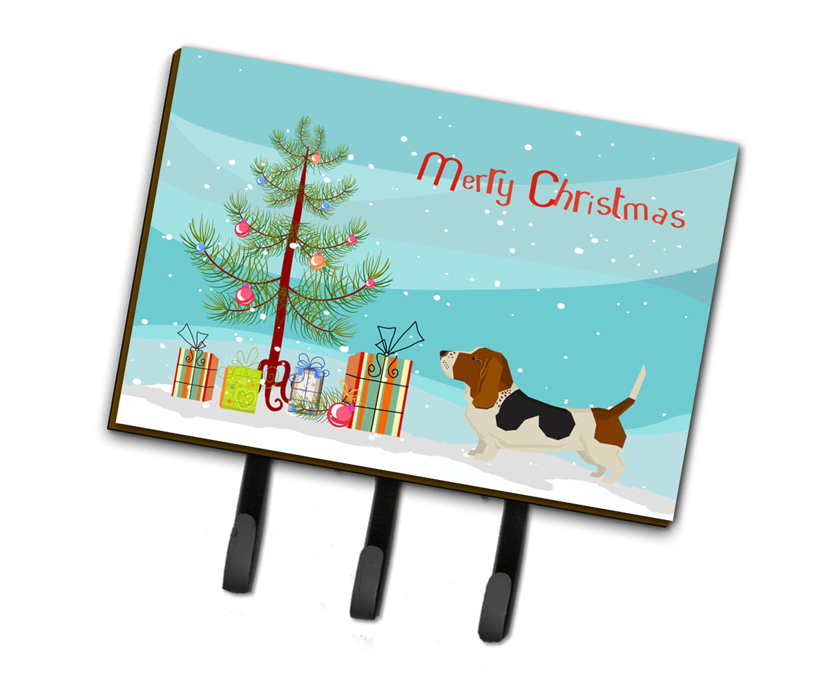 CK3518TH68 Basset Hound Christmas Tree Leash or Key Holder