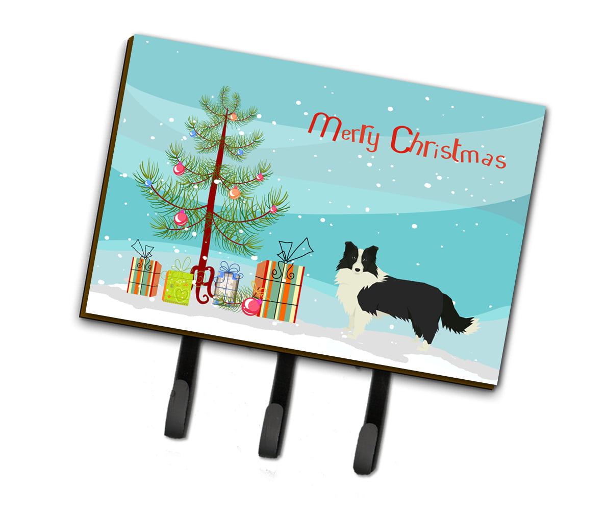 CK3522TH68 Border Collie Christmas Tree Leash or Key Holder