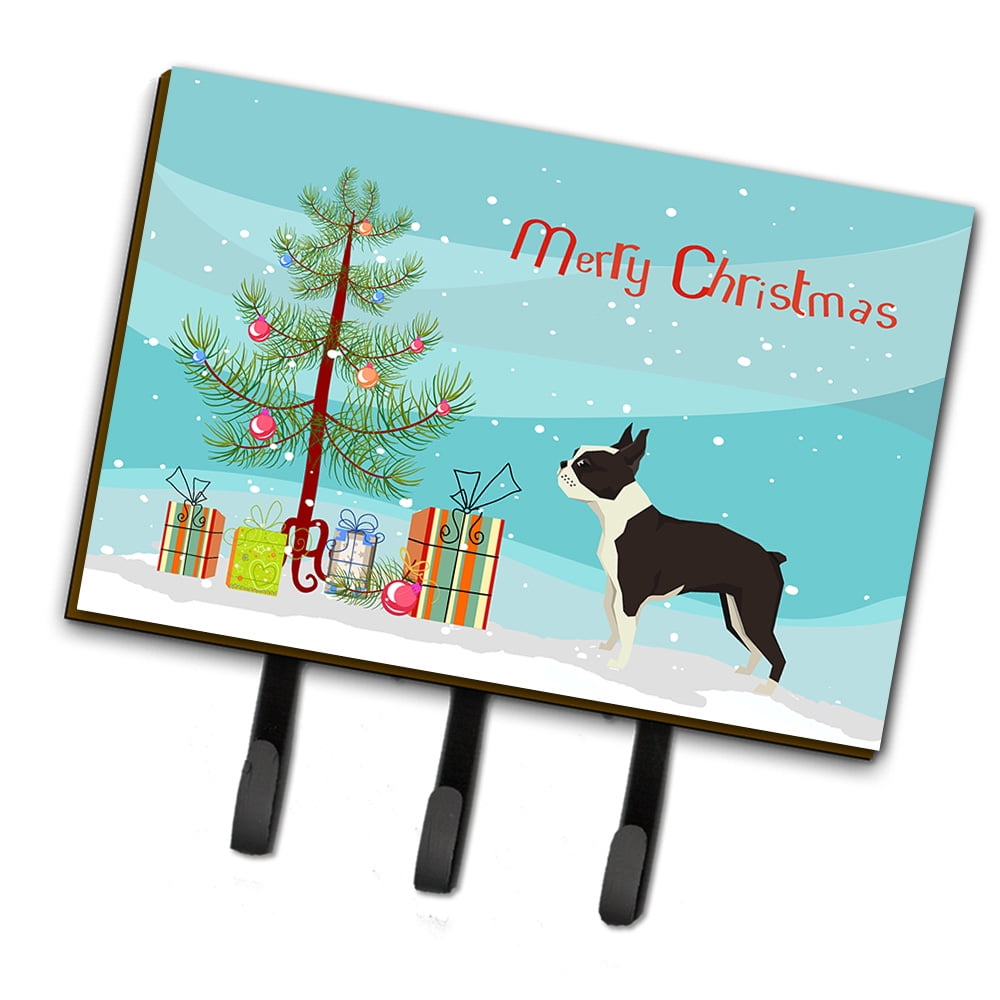 CK3525TH68 Boston Terrier Christmas Tree Leash or Key Holder