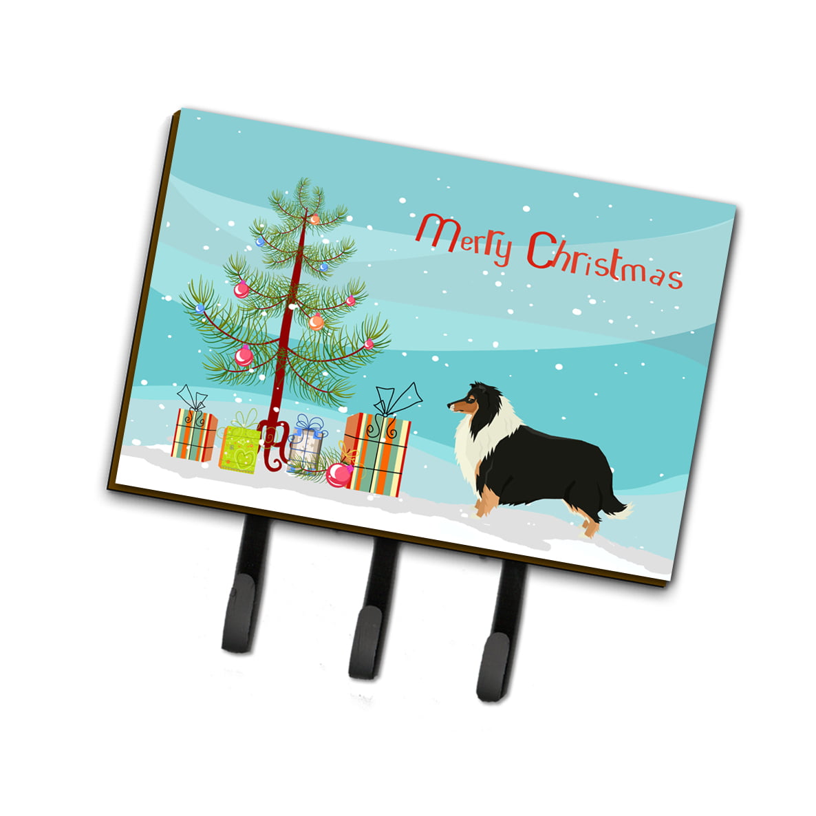 CK3532TH68 Collie Christmas Tree Leash or Key Holder