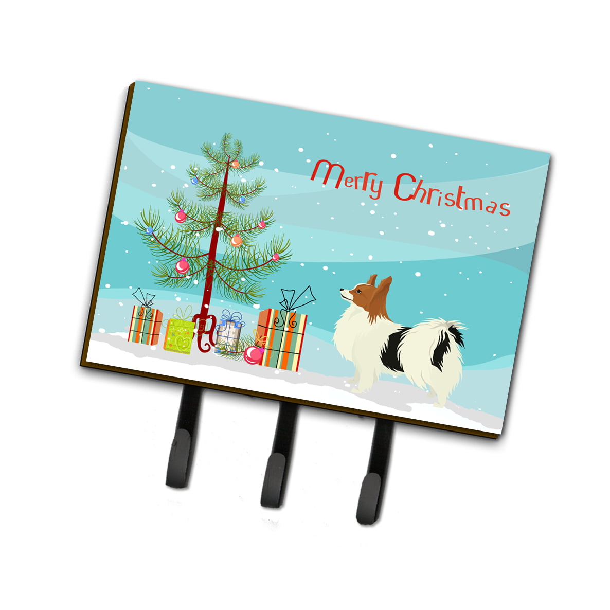 CK3553TH68 Papillon Christmas Tree Leash or Key Holder