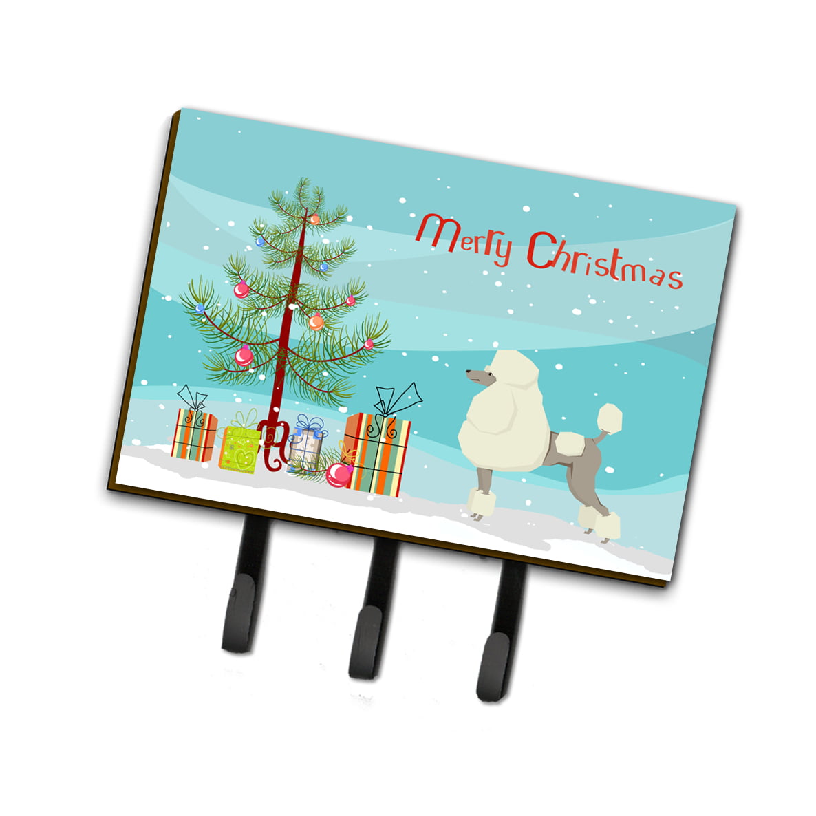 CK3556TH68 Poodle Christmas Tree Leash or Key Holder