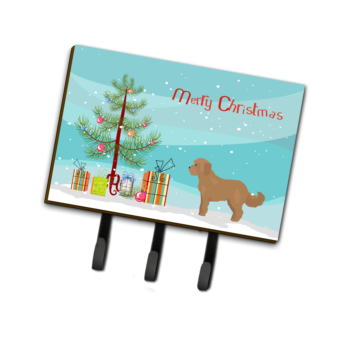 CK3822TH68 Tan Cockapoo Christmas Tree Leash or Key Holder