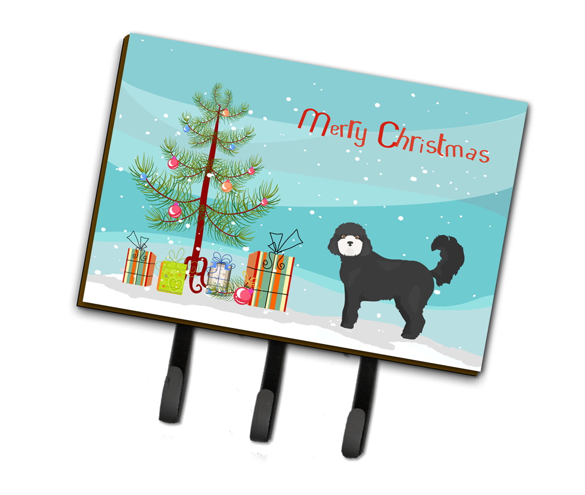 CK3823TH68 Black Cockapoo Christmas Tree Leash or Key Holder