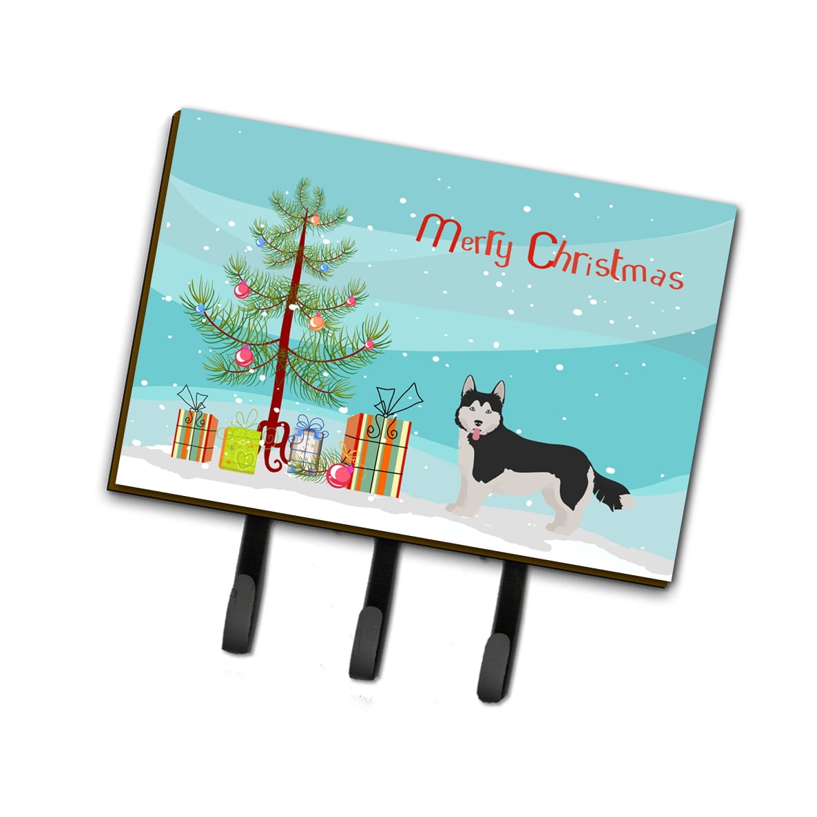 CK3825TH68 Corgi Husky Mix No.2 Christmas Tree Leash or Key Holder