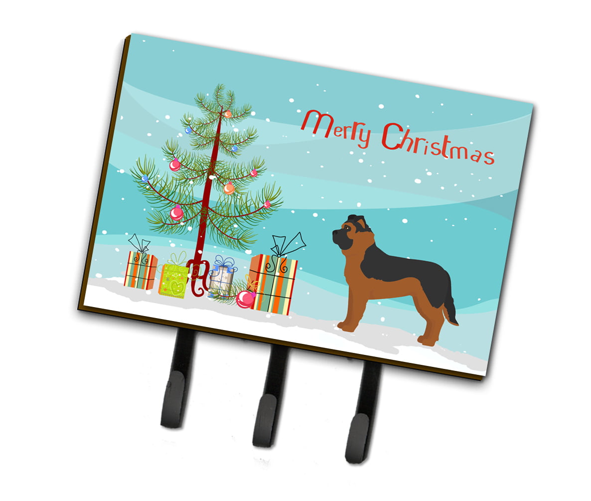 CK3833TH68 Black German Shepherd Mastiff Mix Christmas Tree Leash or Key Holder