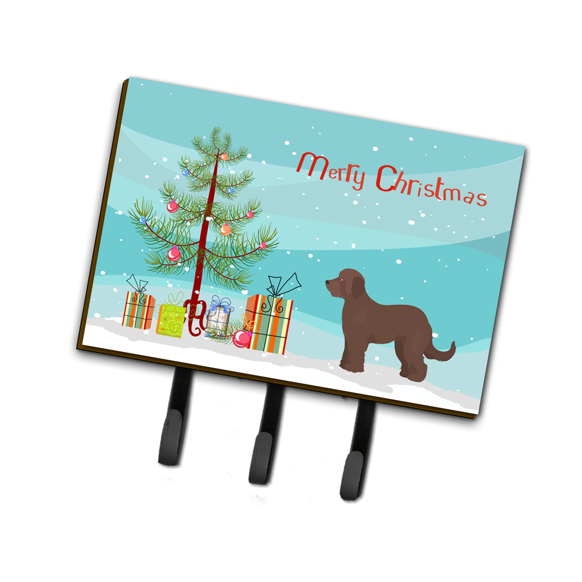 CK3838TH68 Brown Goldendoodle Christmas Tree Leash or Key Holder