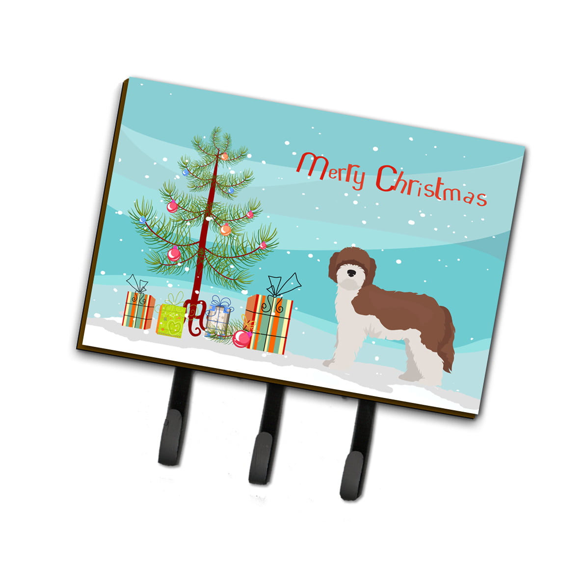 CK3867TH68 Sheepadoodle Christmas Tree Leash or Key Holder