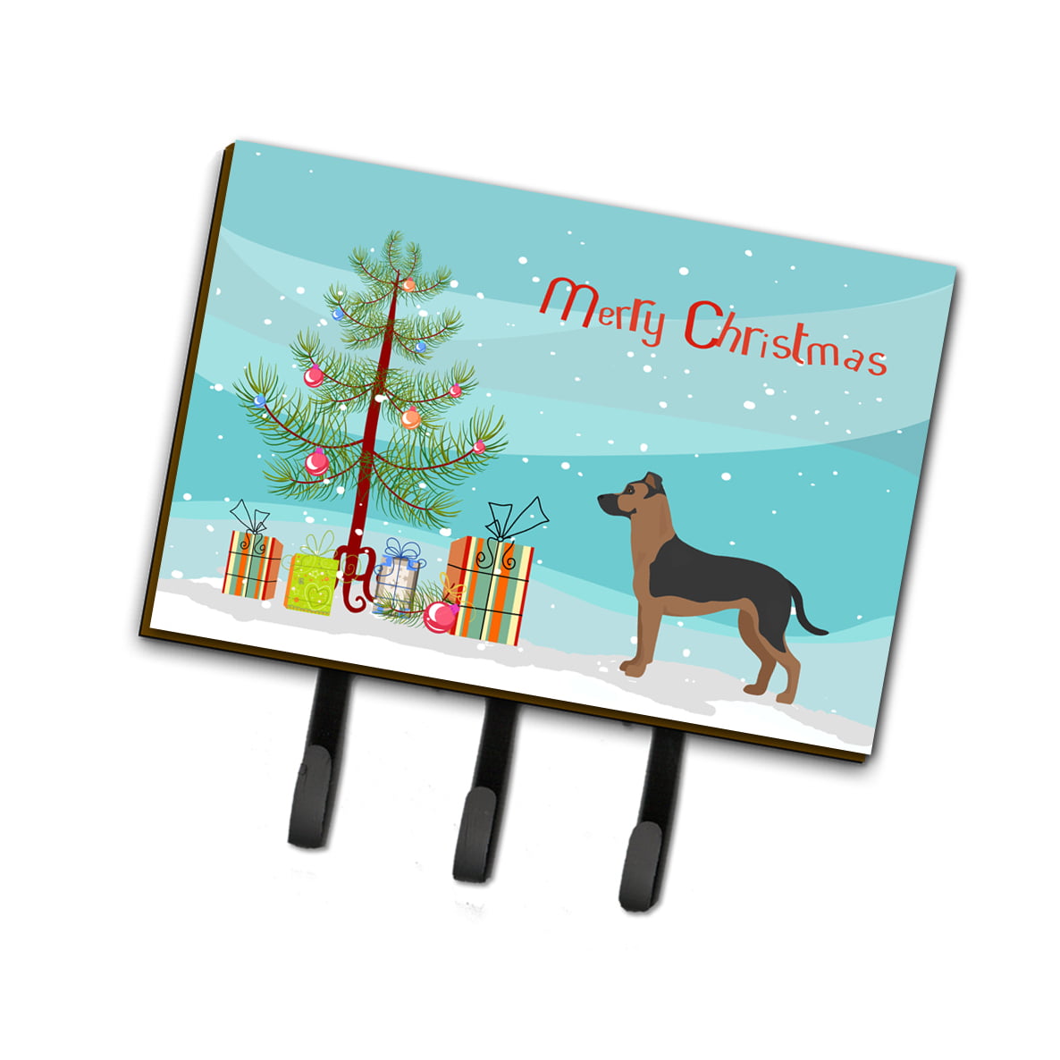 CK3869TH68 Shepherd Pit Mix No.1 Christmas Tree Leash or Key Holder