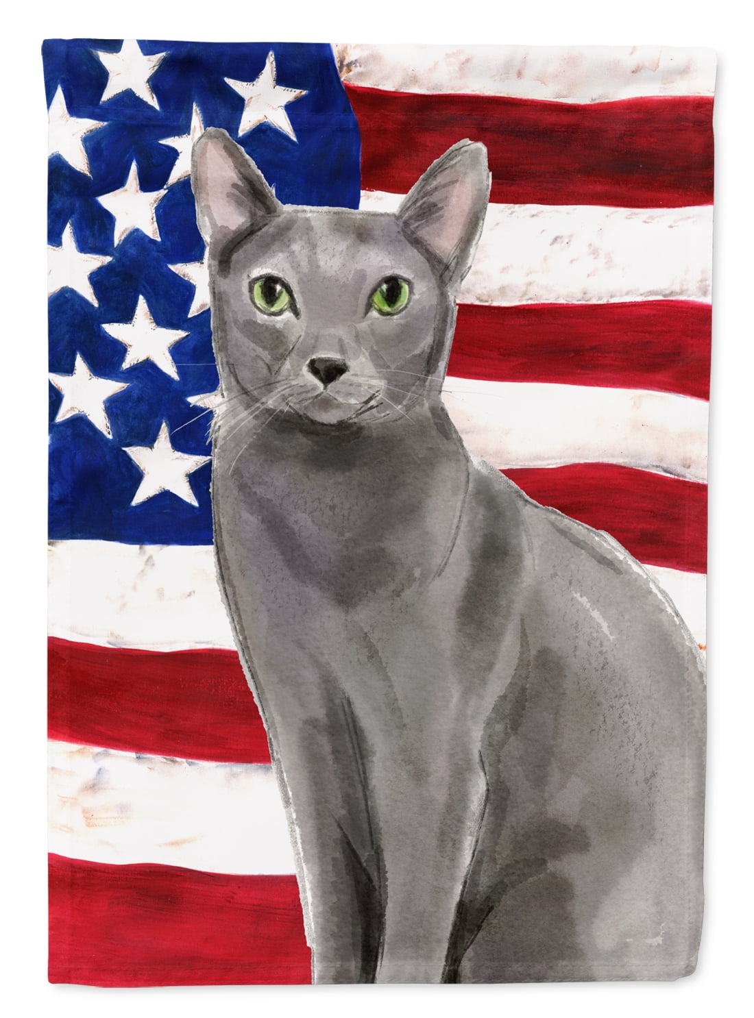 Blue Russian American Flag Garden Size Flag