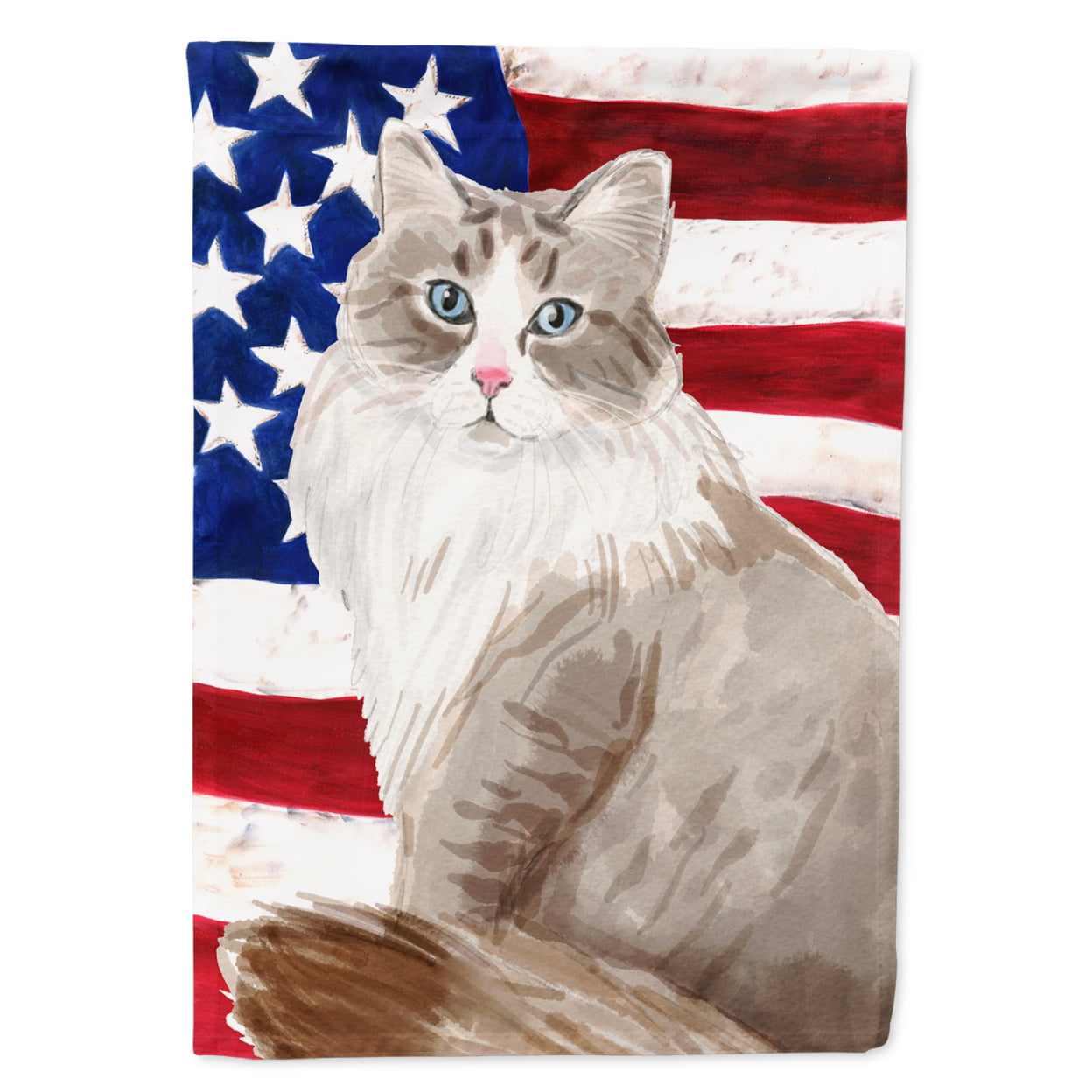 Siberian American Flag Garden Size Flag