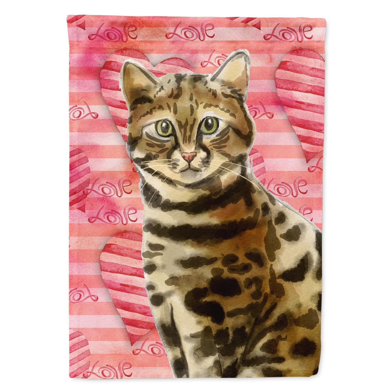 Bengal Cat Love Garden Size Flag