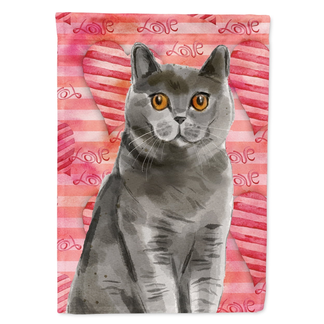 British Shorthair Cat Love Garden Size Flag