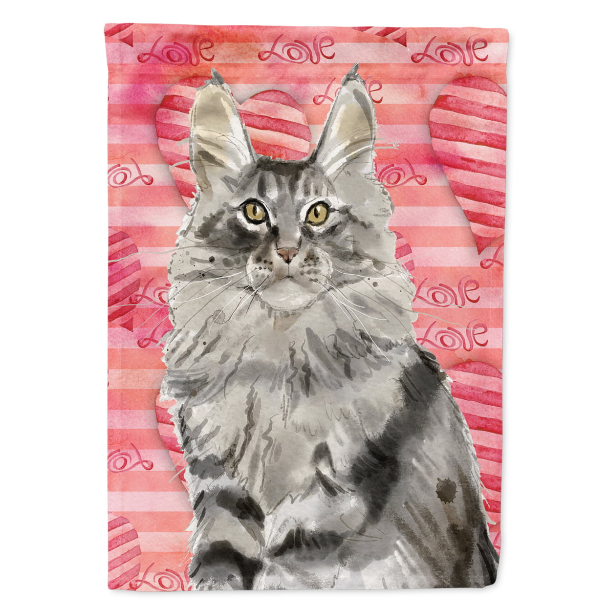 Maine Coon Cat Love Garden Size Flag