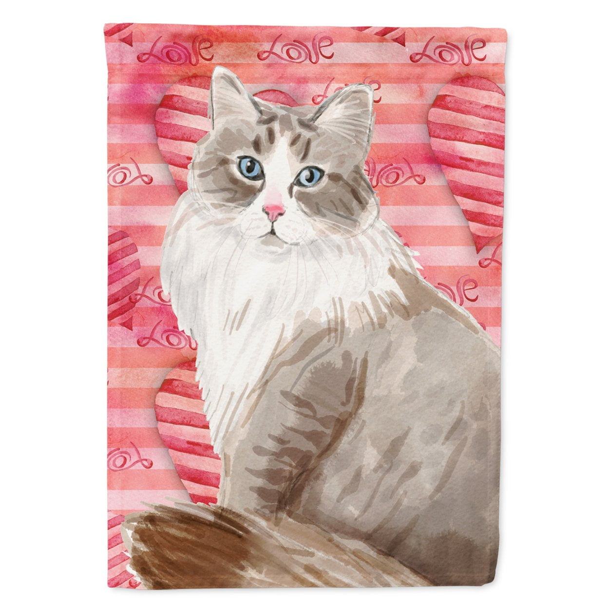 Siberian Cat Love Garden Size Flag