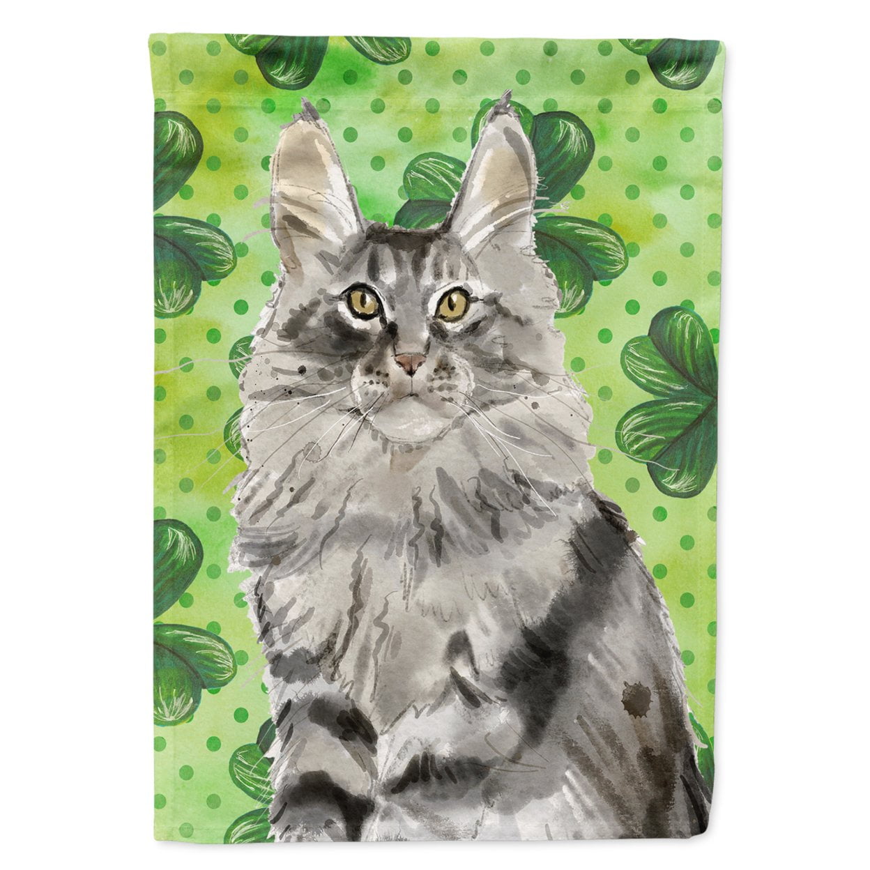 Maine Coon Shamrock Garden Size Flag