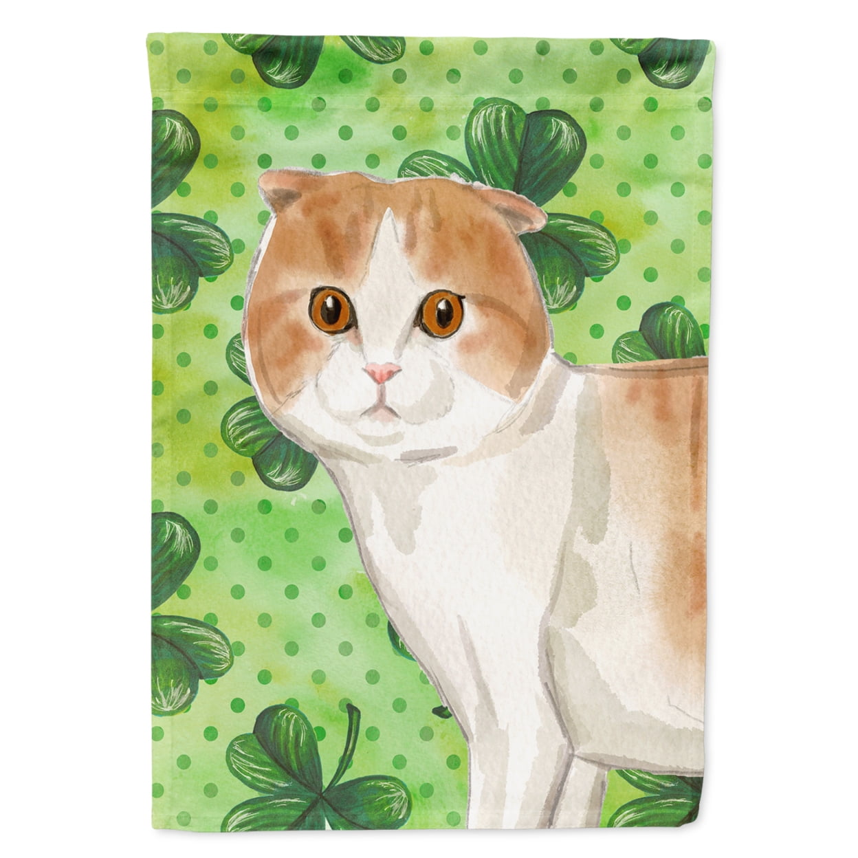 Scottish Fold Shamrock Garden Size Flag