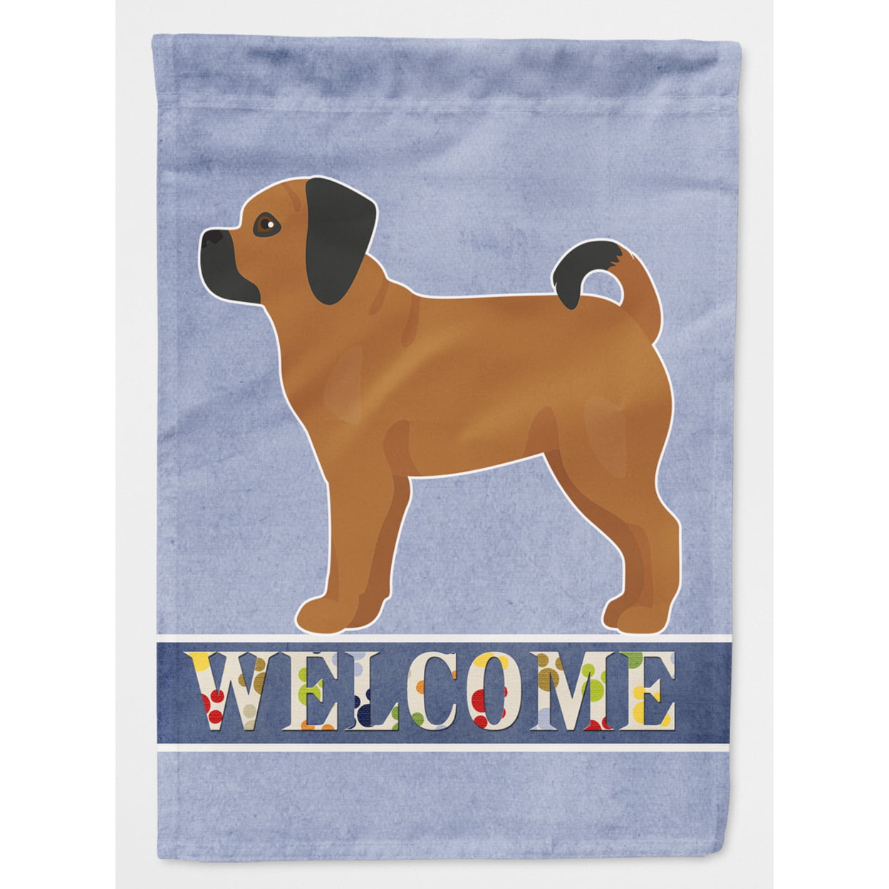 Puggle Welcome Flag Canvas House Size