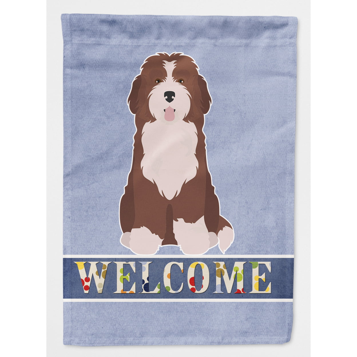 Bernedoodle No.2 Welcome Flag Canvas House Size