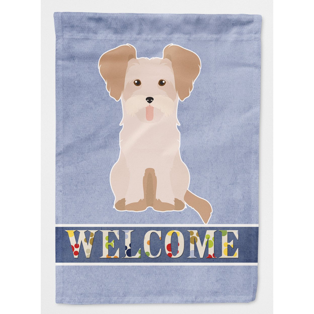 Morkie No.3 Welcome Flag Canvas House Size