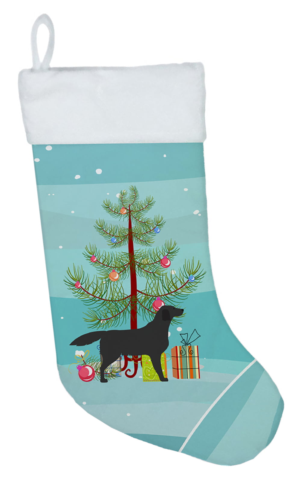 Picture of Carolines Treasures BB2926CS Black Labrador Retriever Merry Christmas Tree Christmas Stocking