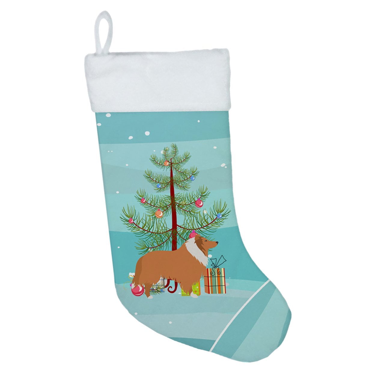 Collie Dog Merry Christmas Tree Christmas Stocking