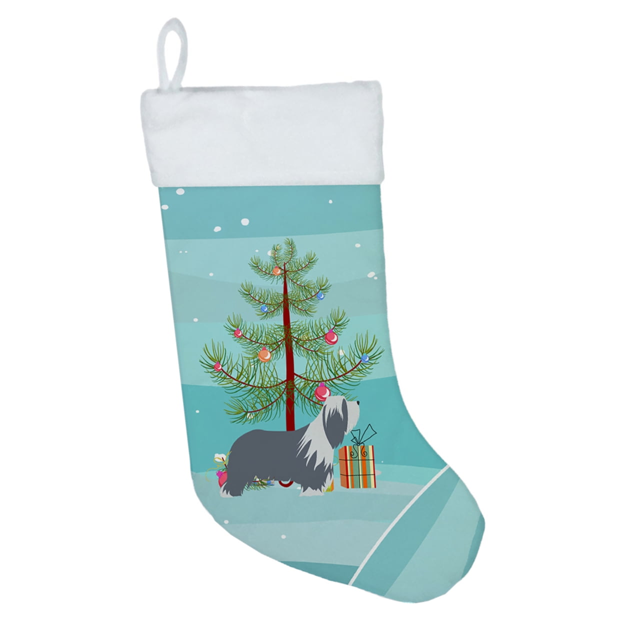 Bearded Collie Dog Merry Christmas Tree Christmas Stocking