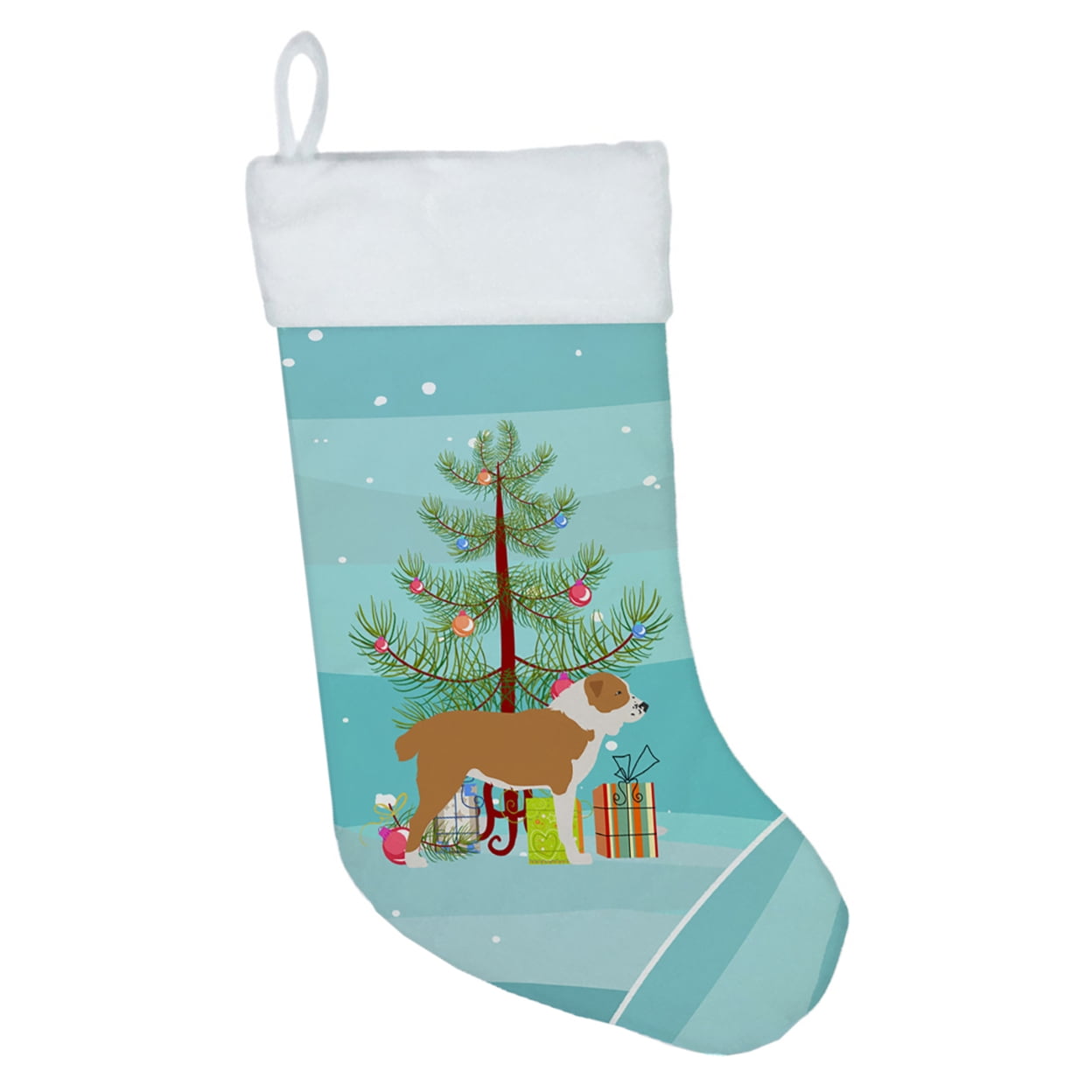 Central Asian Shepherd Dog Merry Christmas Tree Christmas Stocking