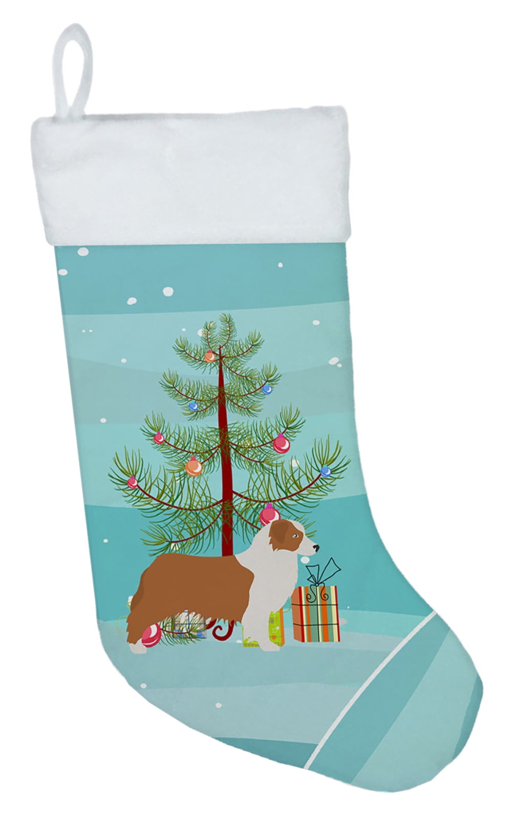 Australian Shepherd Dog Merry Christmas Tree Christmas Stocking
